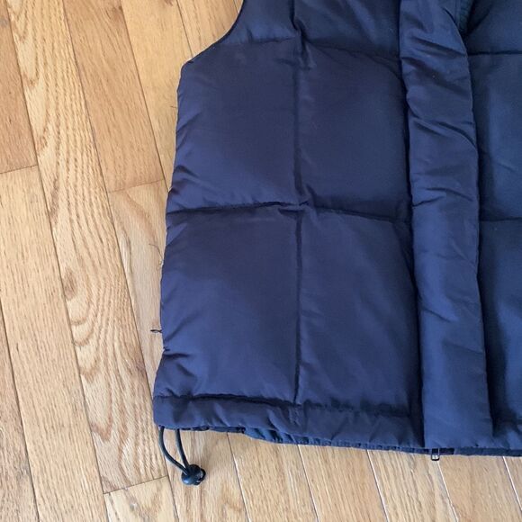 Vintage Giordano Quilted Down Black Puffer Drawstring Vest Women’s Medium - Picture 3 of 8